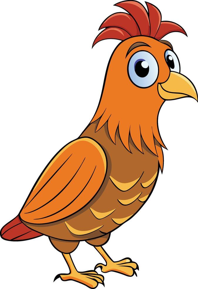 Cartoon rooster with red feathers vector