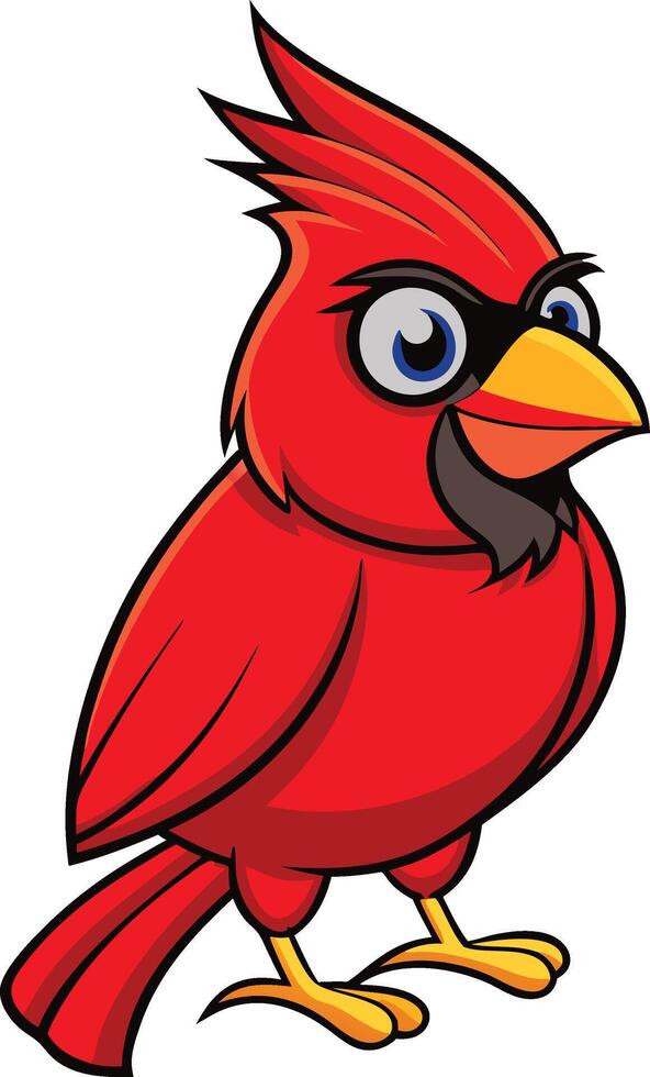 A red cardinal bird with a big beak vector