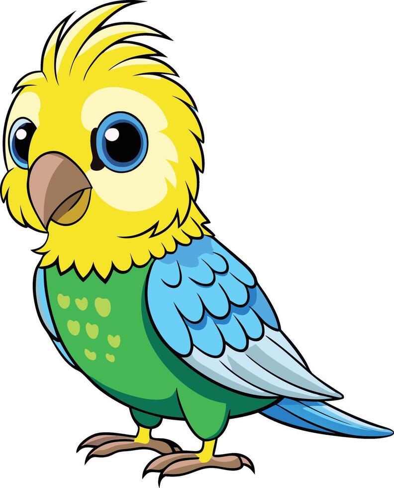 A cartoon yellow and blue parrot vector