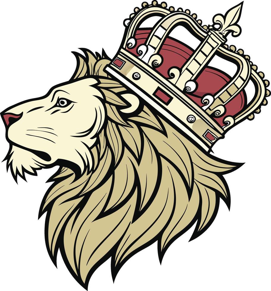 Lion with crown vector