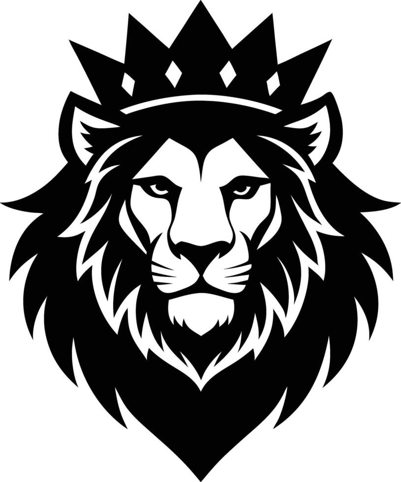 Lion head with crown vector