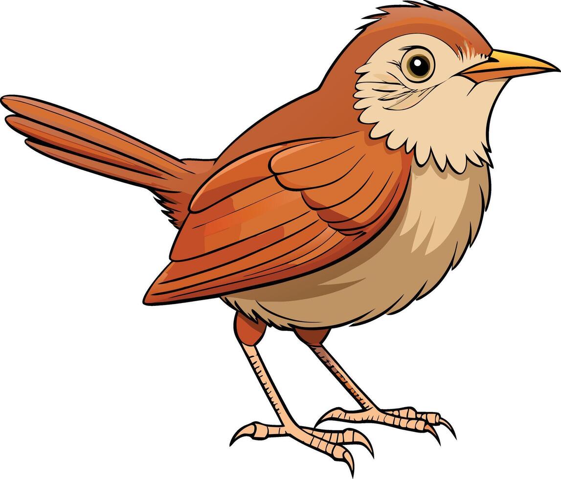A cartoon bird with long legs and a long tail vector