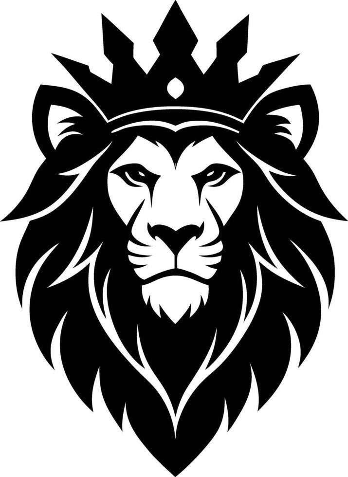 A lion head with a crown on it vector