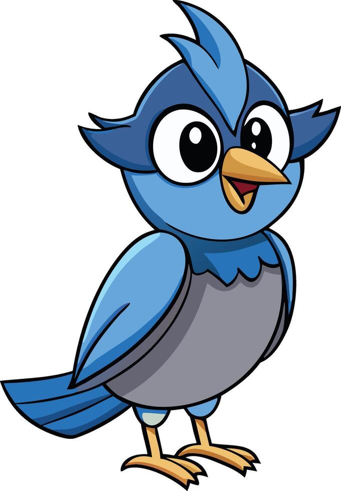 Cartoon blue bird vector