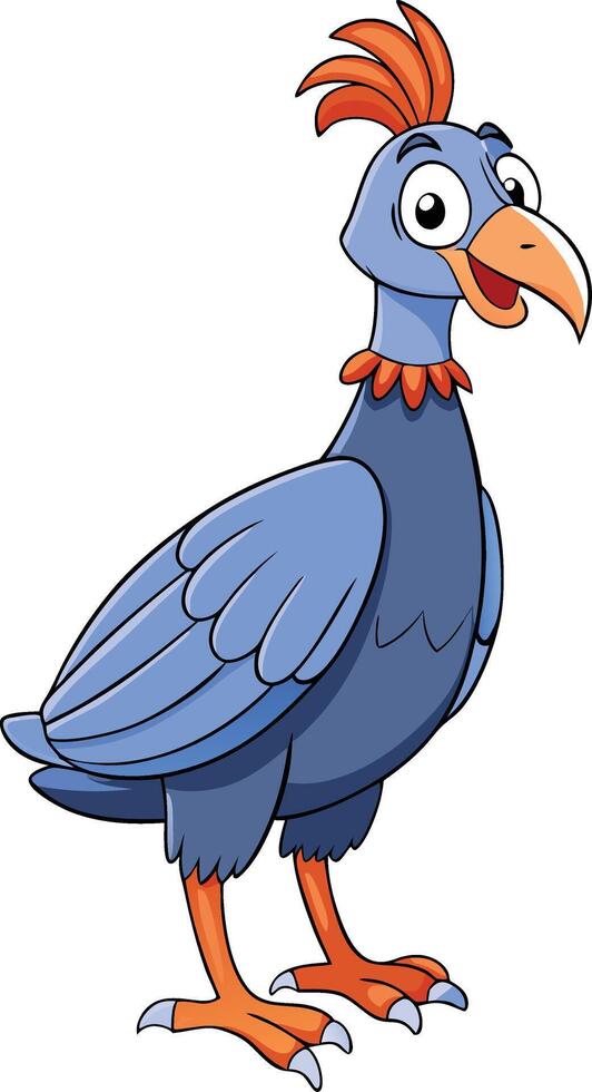 Cartoon blue bird with orange beak vector