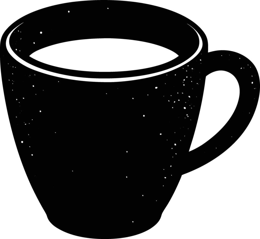 A black and white illustration of a cup of coffee vector