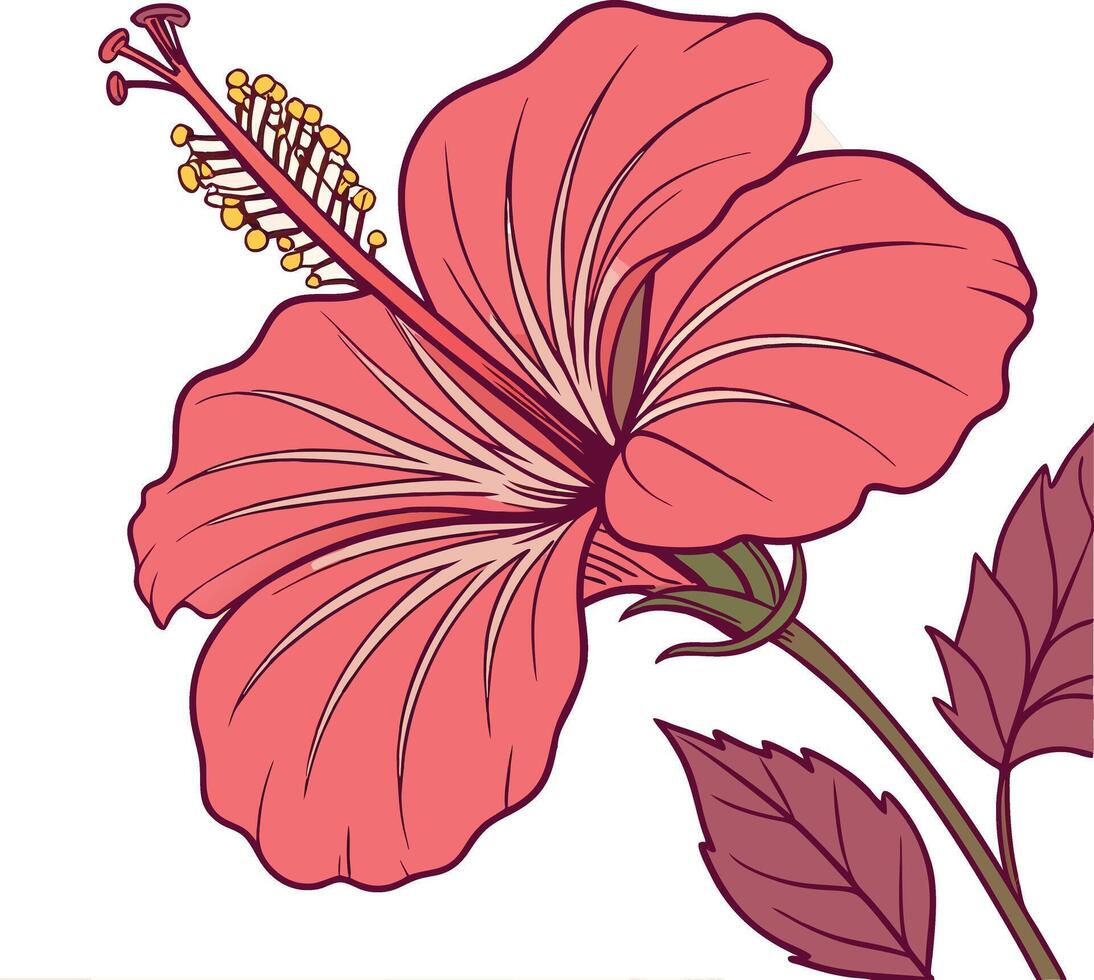 A flower with leaves and petals vector