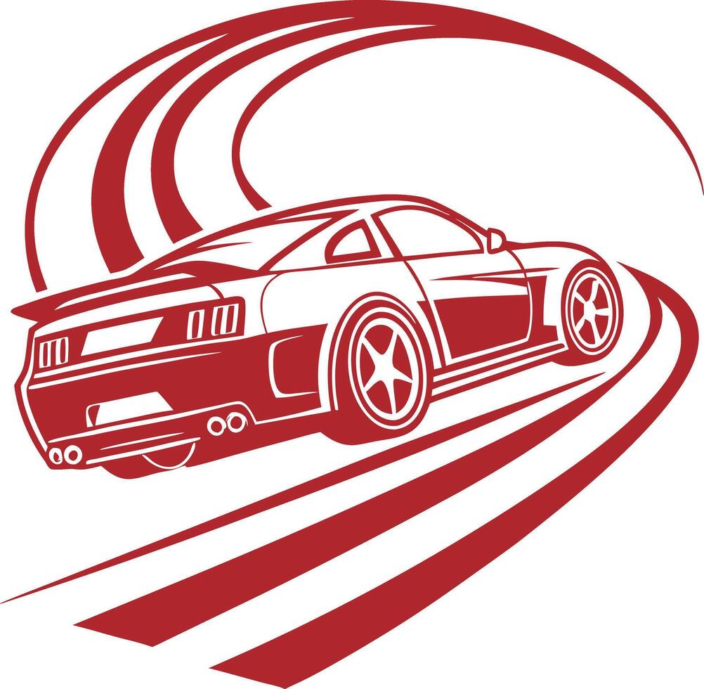 A racing car on a track vector