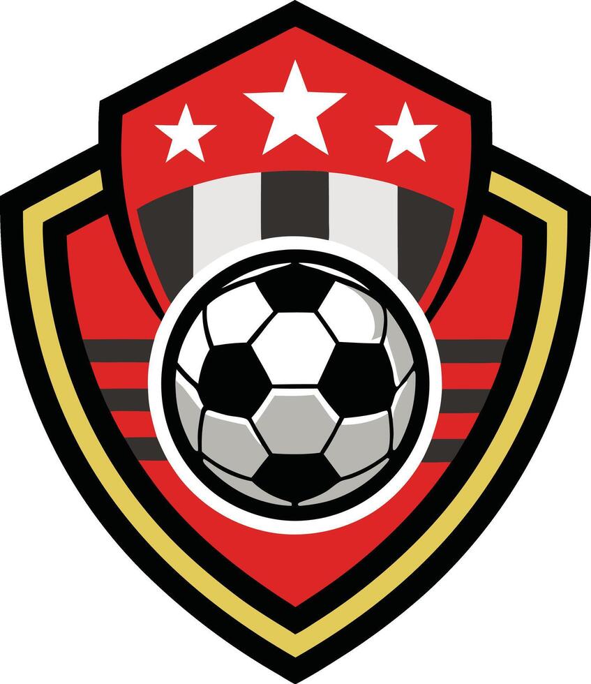 Soccer ball in a shield vector