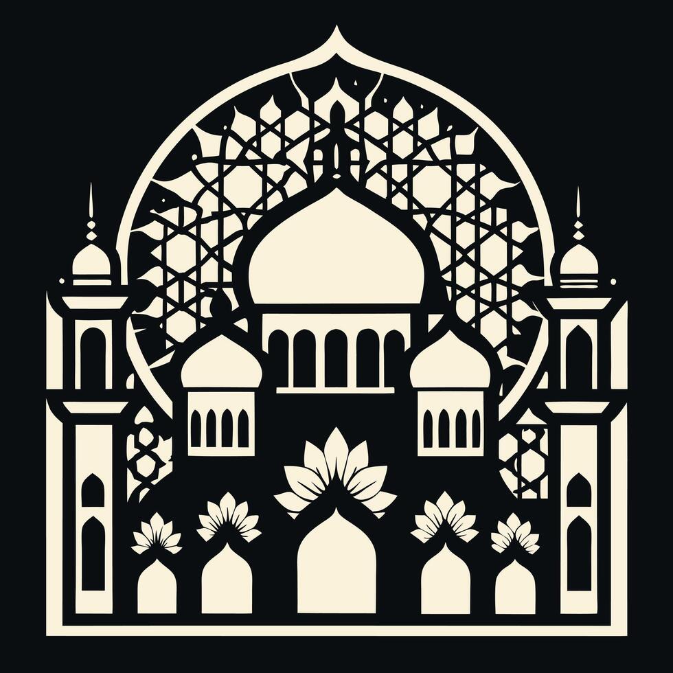 Islamic architecture illustration vector