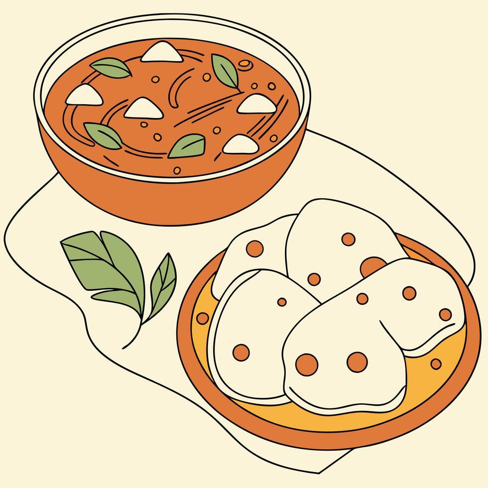 An illustration of food on a plate vector