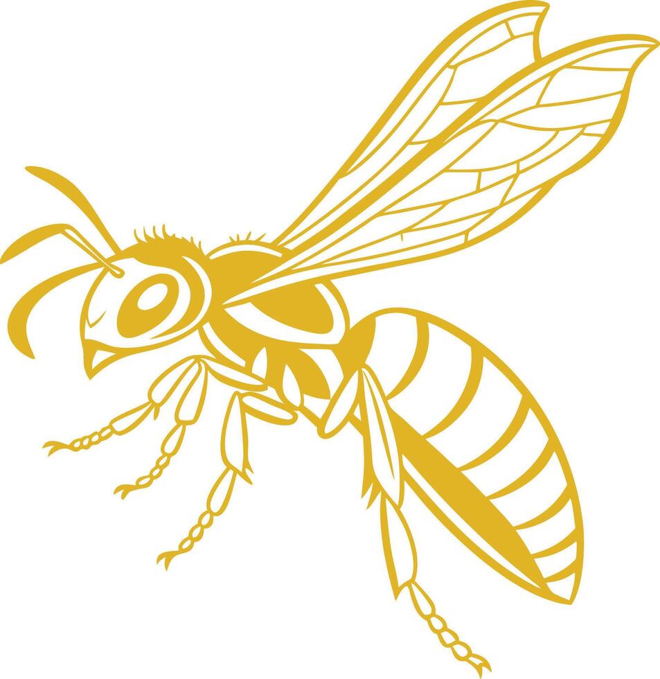 A yellow and black wasp logo vector