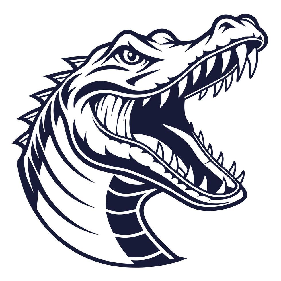 A crocodile head with its mouth open vector