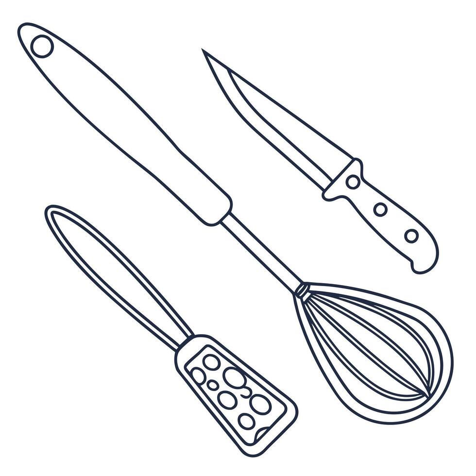 Kitchen utensils illustration vector