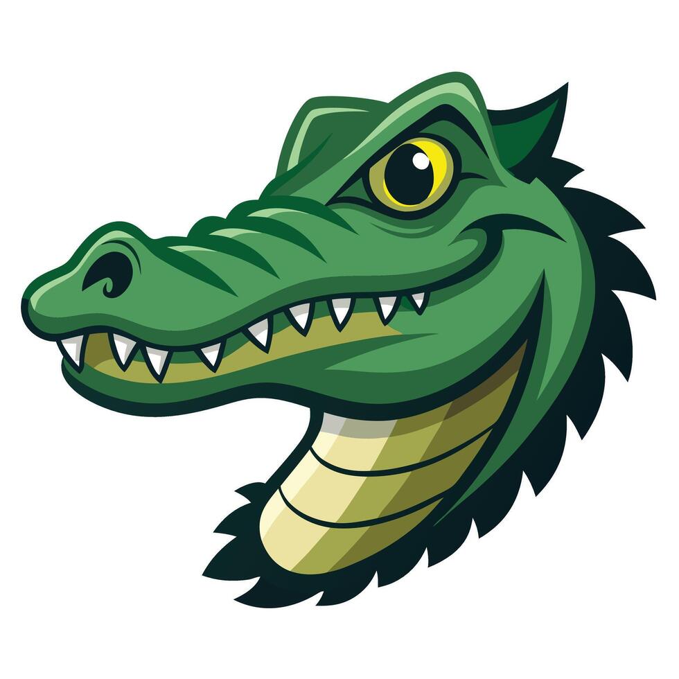 A cartoon alligator head with a big mouth vector