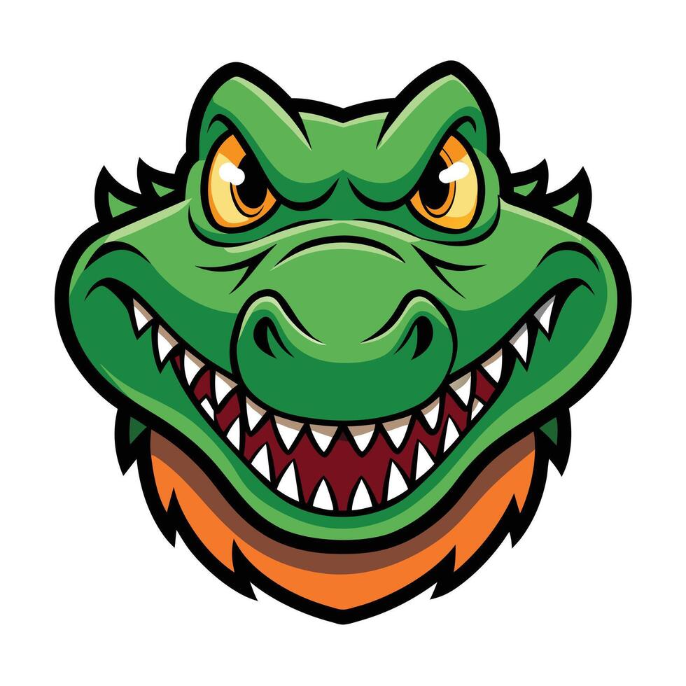 An alligator head with a big mouth and teeth vector