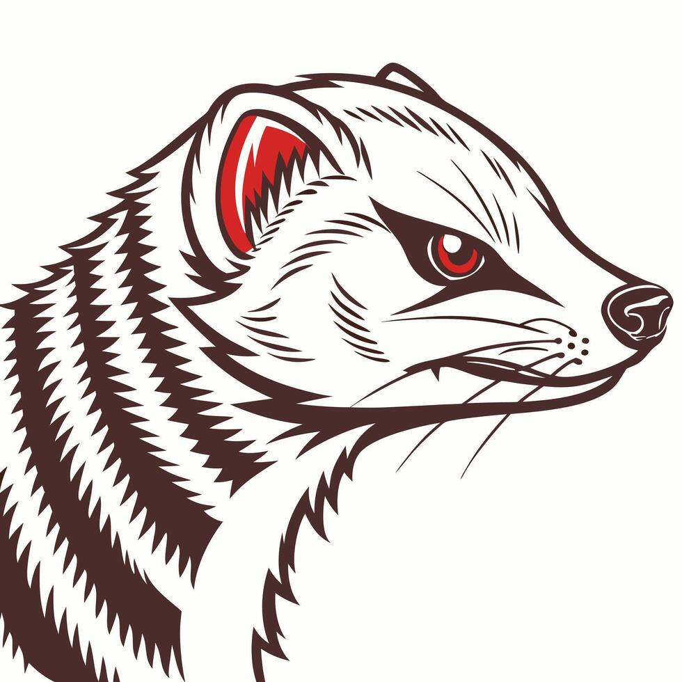 An illustration of a meerkat head vector
