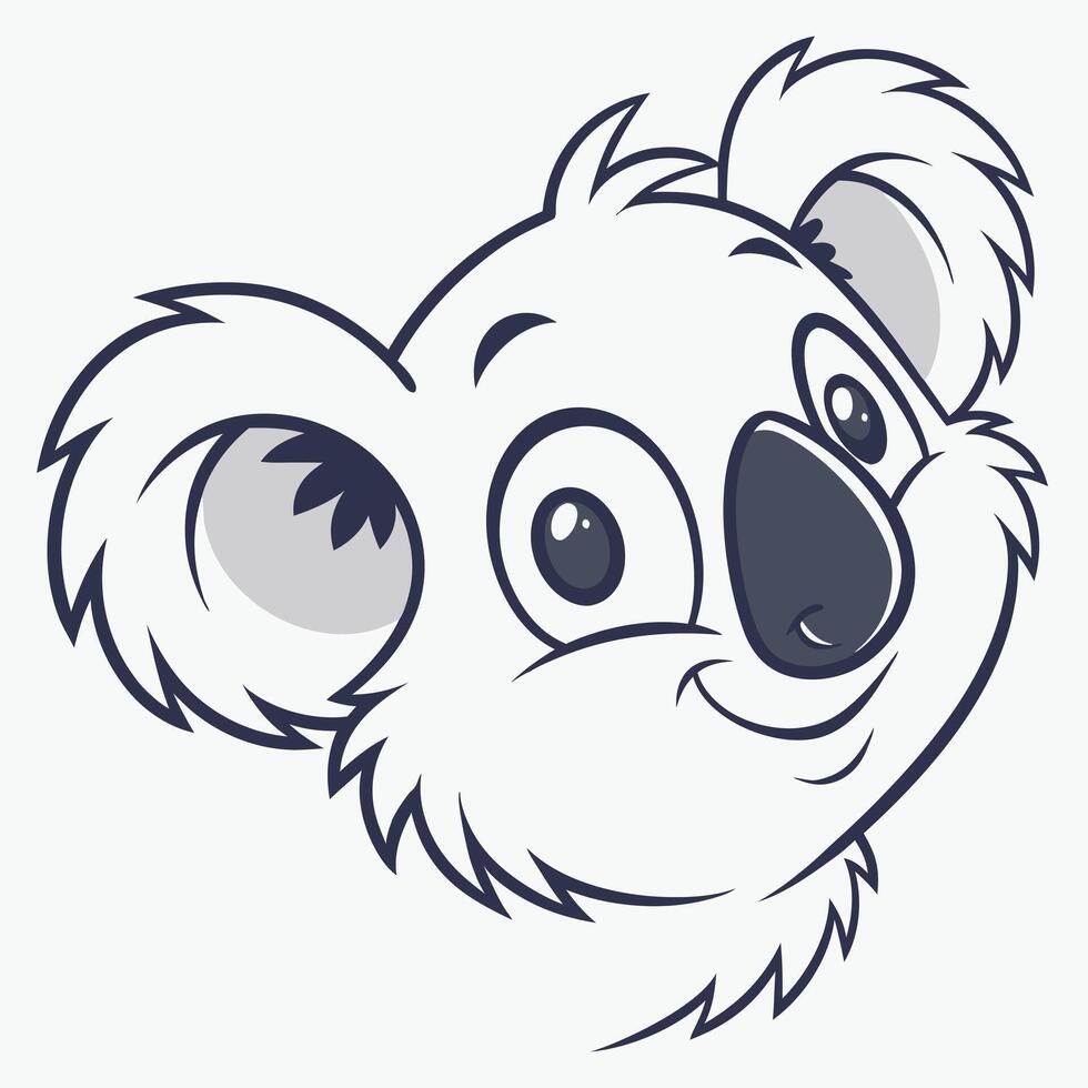 A cartoon koala bear head on a white background vector