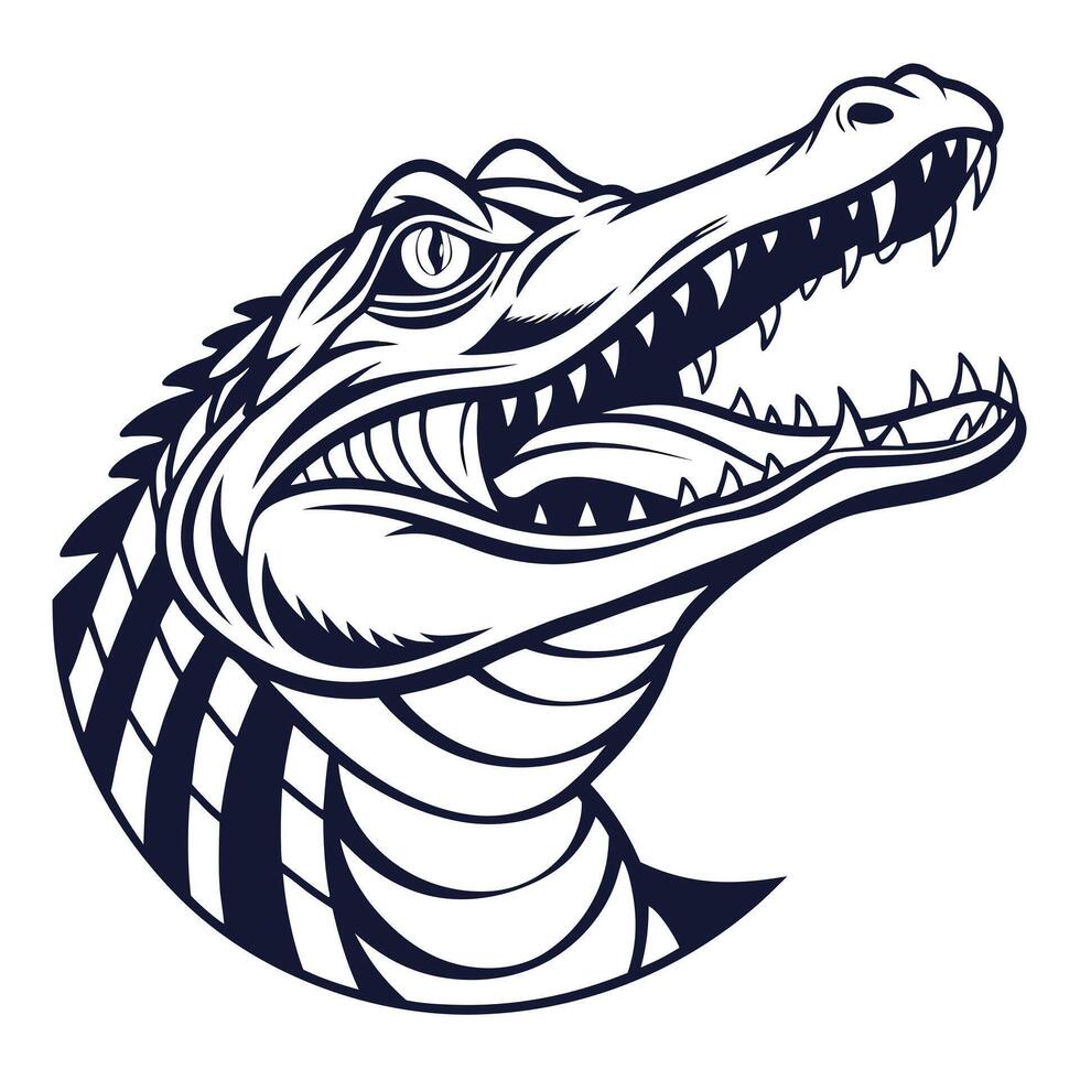 An alligator head with its mouth open vector