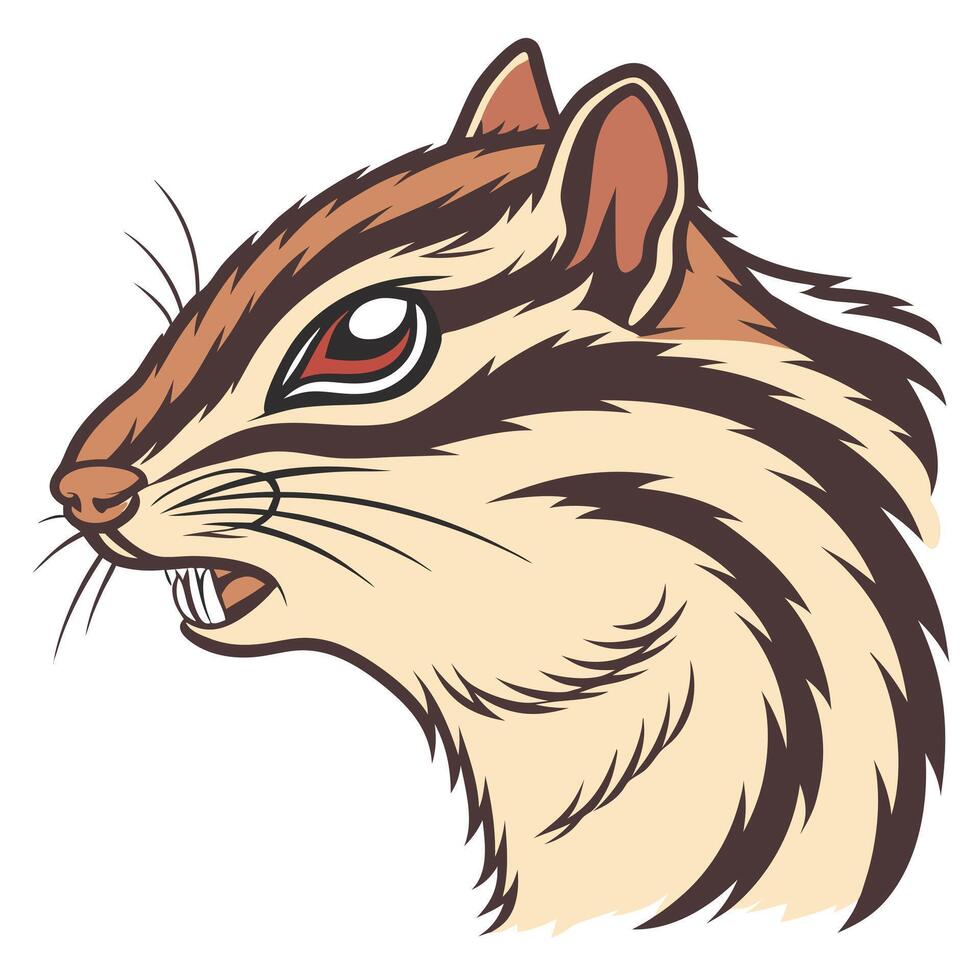 A chipmunk head with a big mouth vector