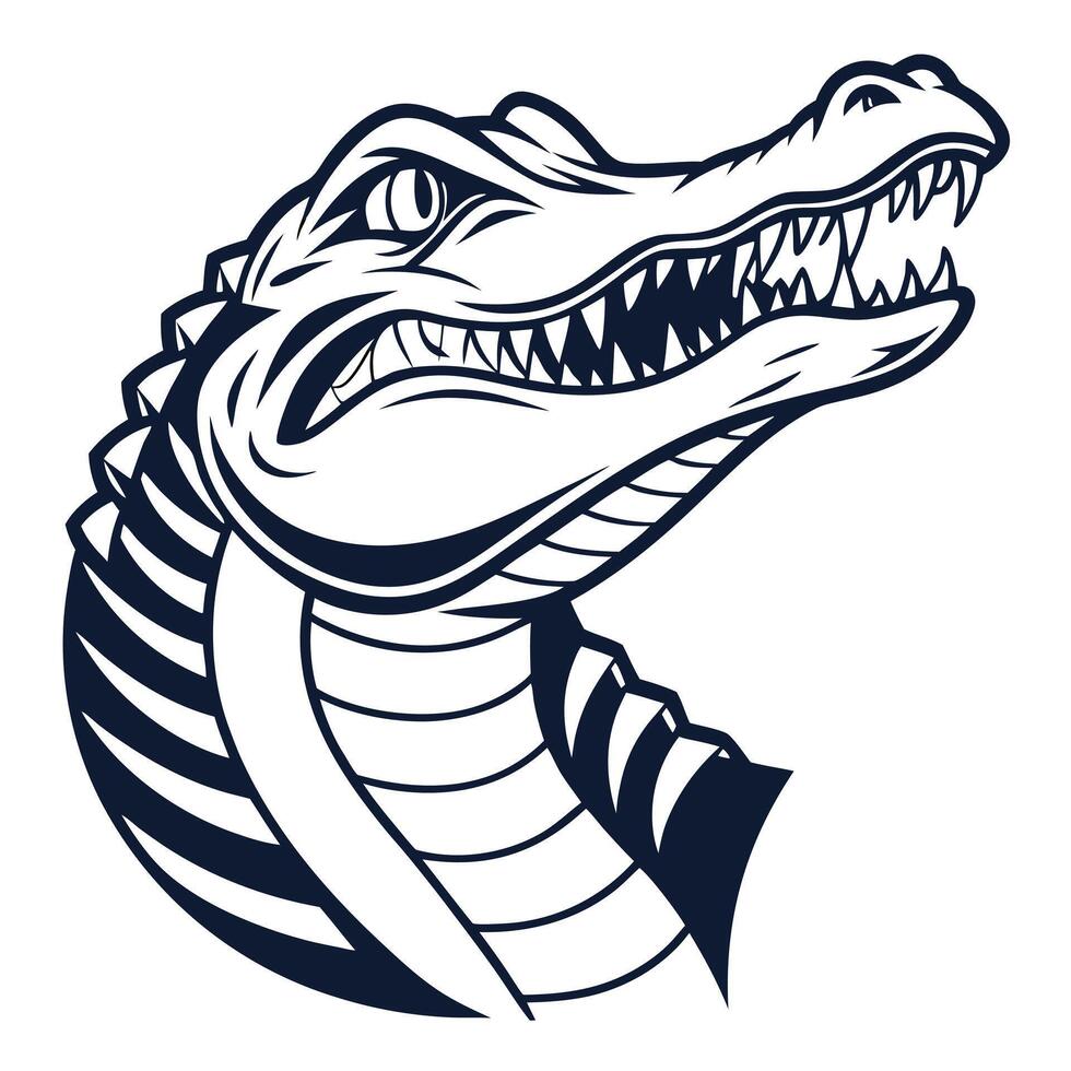 The head of an alligator is shown on a white background vector