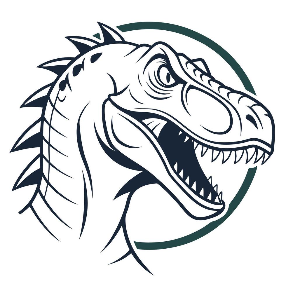 A t - rex head with a large mouth and sharp teeth vector