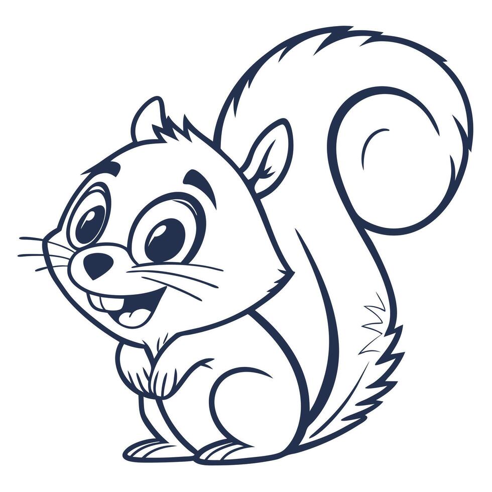 A cartoon squirrel with a big smile vector