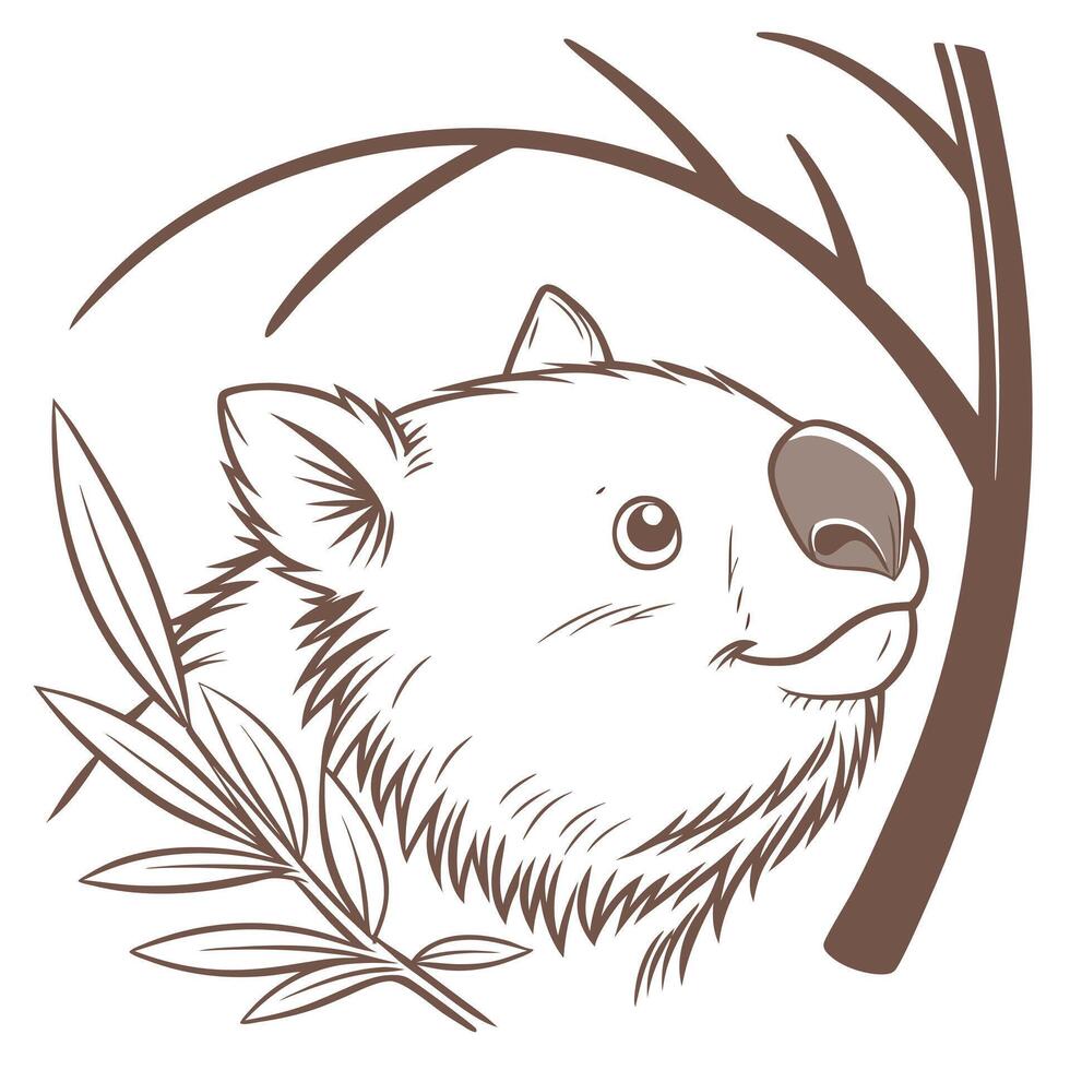A koala bear in the bush with leaves vector
