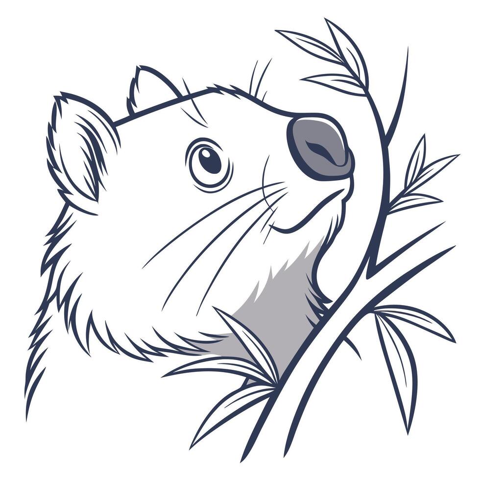 A cartoon animal with a branch on its head vector