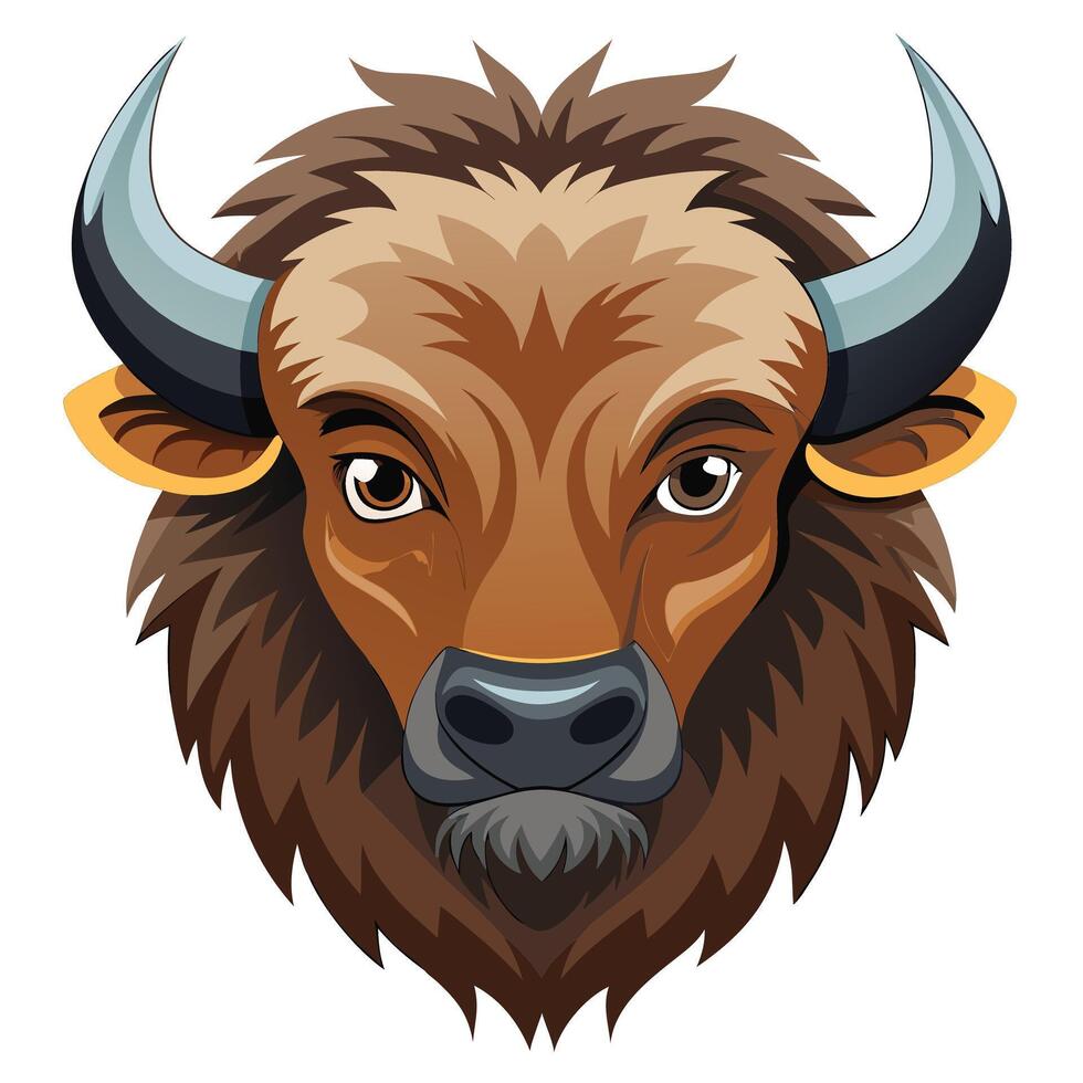 The head of a bison on a white background vector
