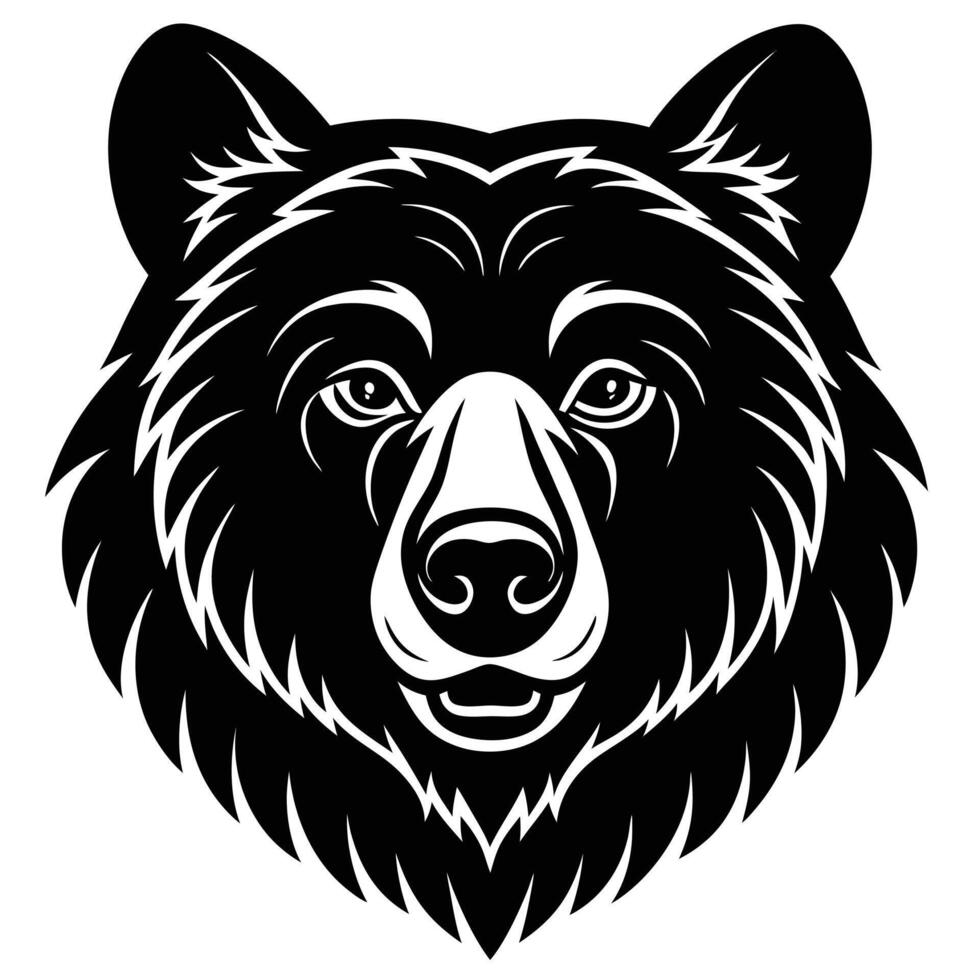 Black bear head illustration vector