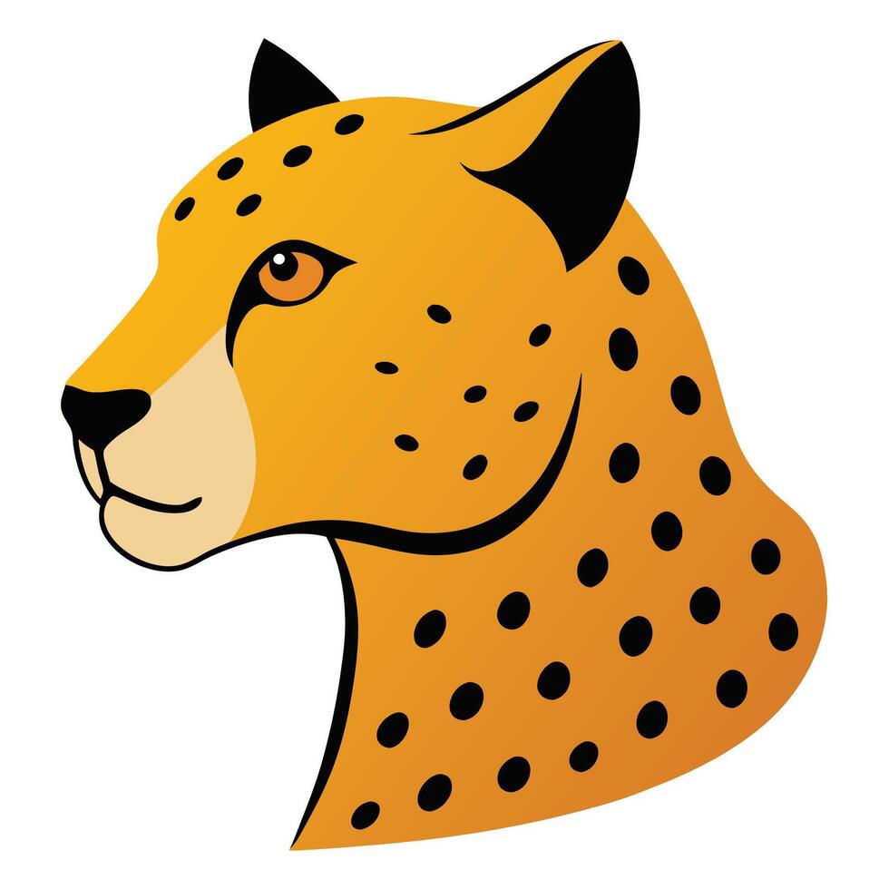A cheetah head with black spots on it vector