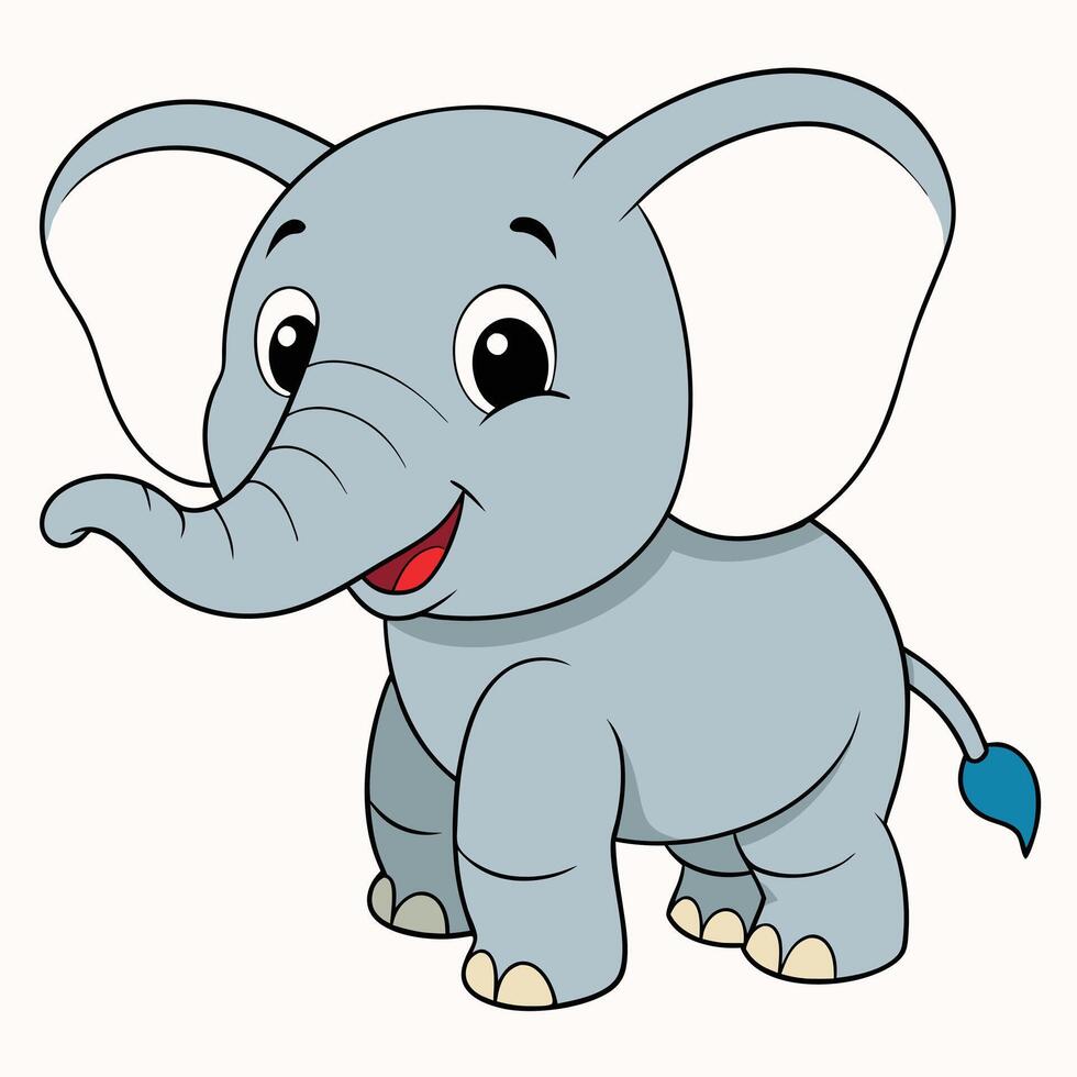 An elephant is standing with its trunk out vector