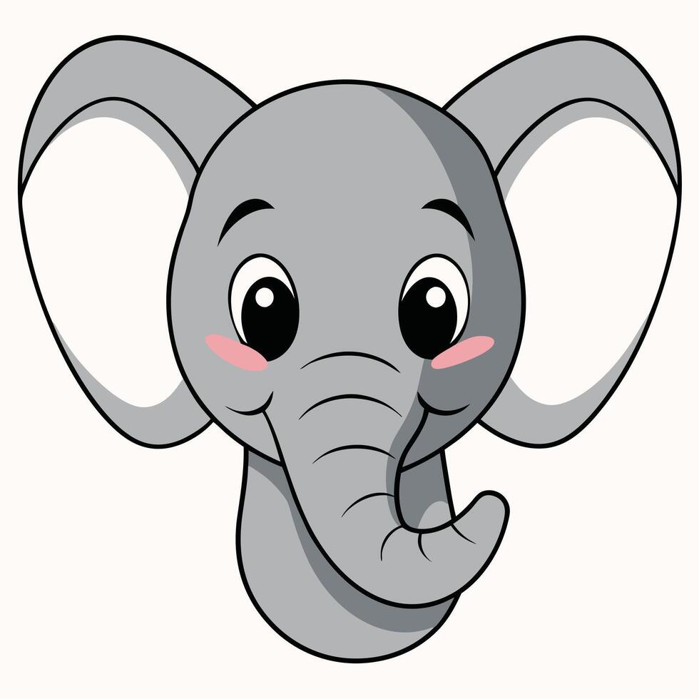 An elephant head with pink eyes and ears vector
