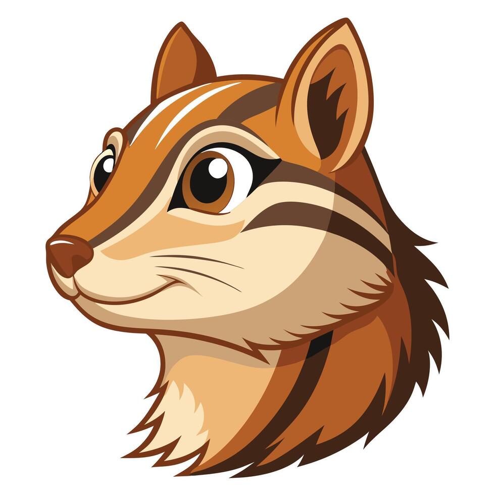 A cartoon chipmunk head on a white background vector