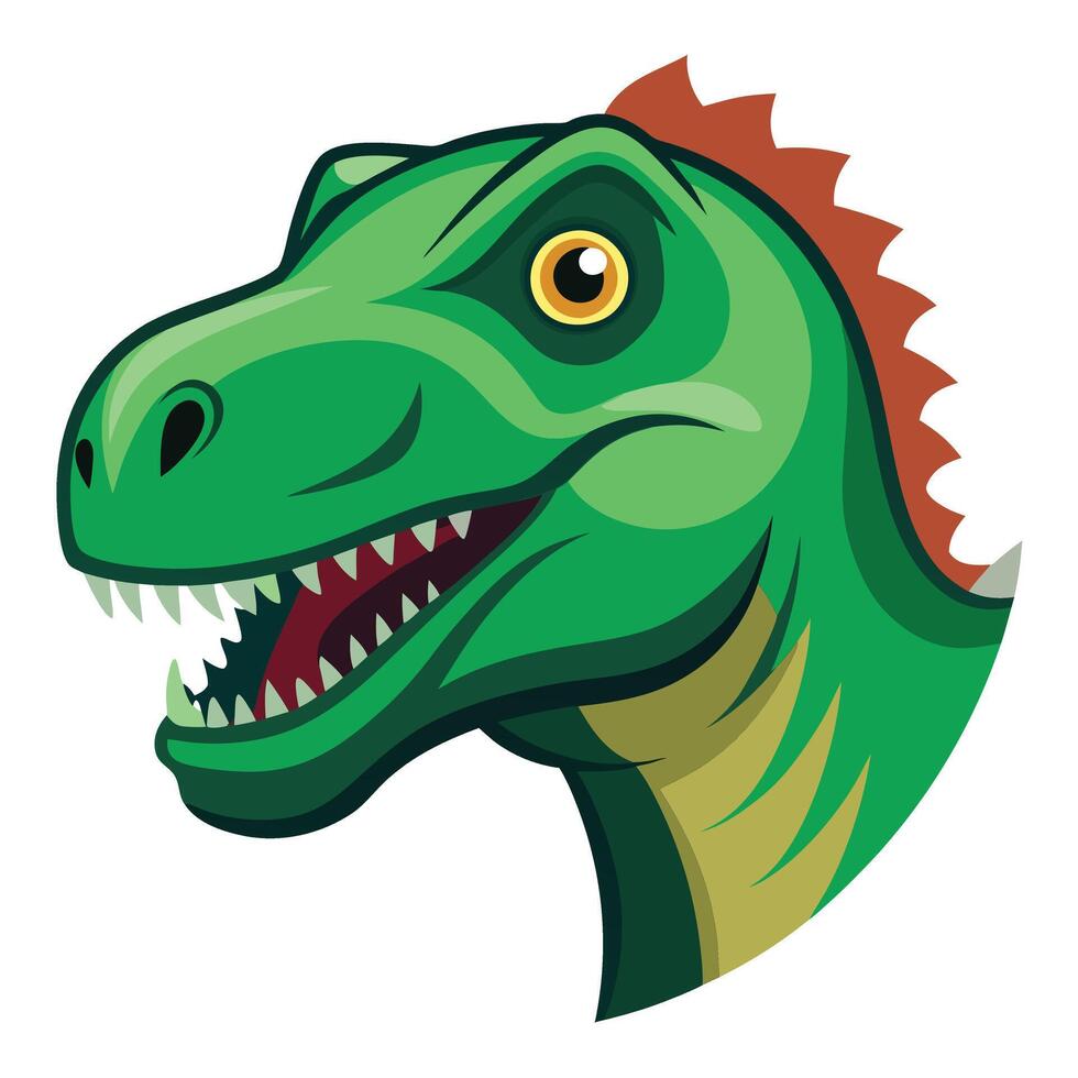 A cartoon t - rex head with a big mouth vector