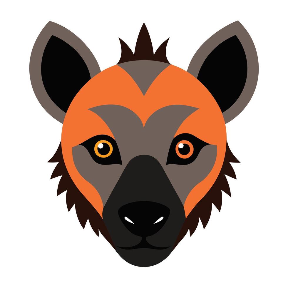 A hyena head with orange and black fur vector