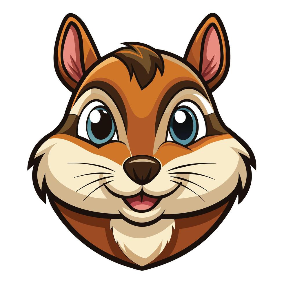 A cartoon squirrel head with big eyes vector