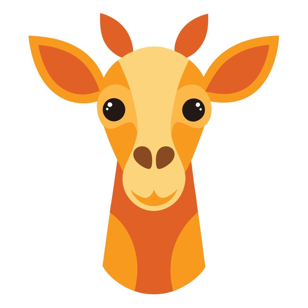 A giraffe head with a yellow and orange color vector