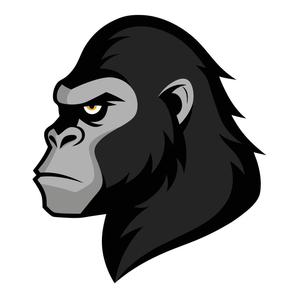 Gorilla head mascot illustration vector