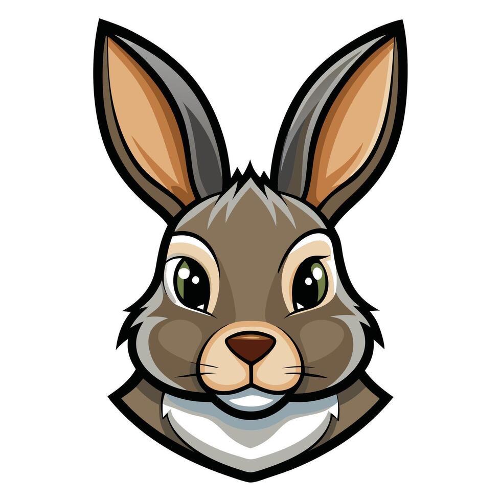 Cute Cartoon Rabbit Portrait vector