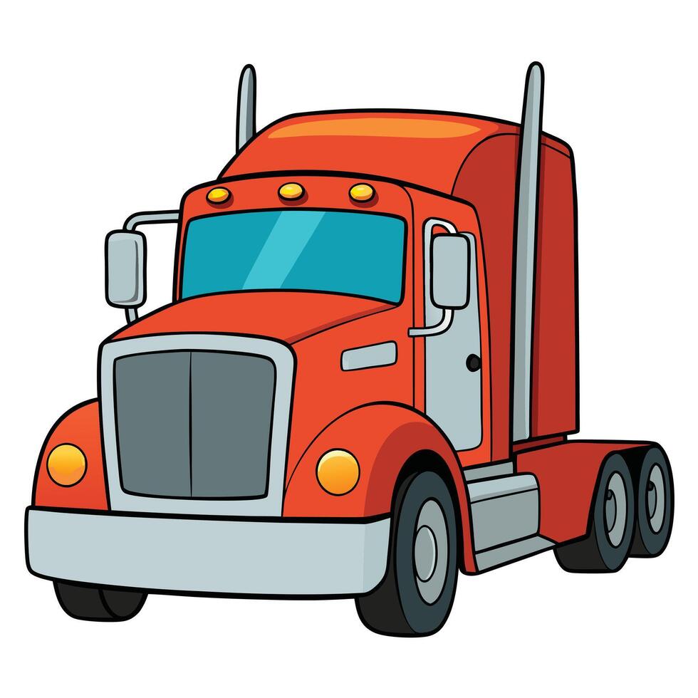 A cartoon truck on a white background vector