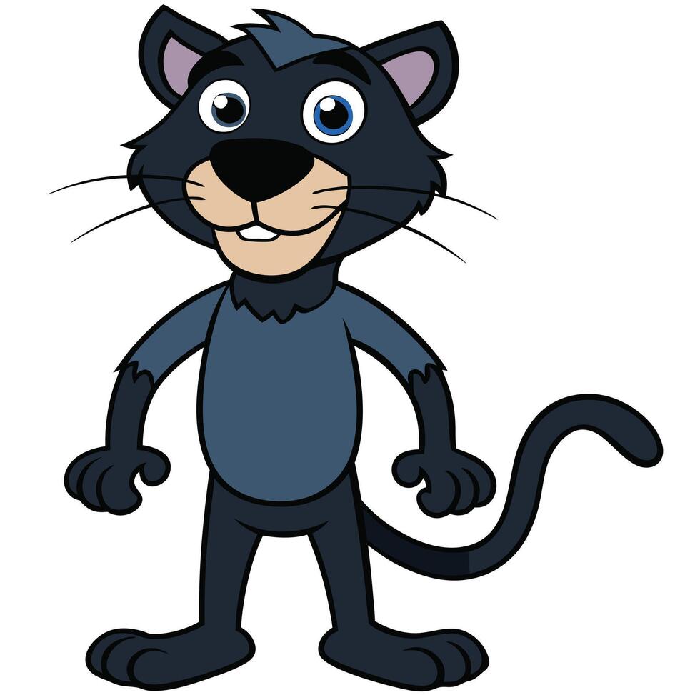Cartoon Black Panther Character Illustration vector