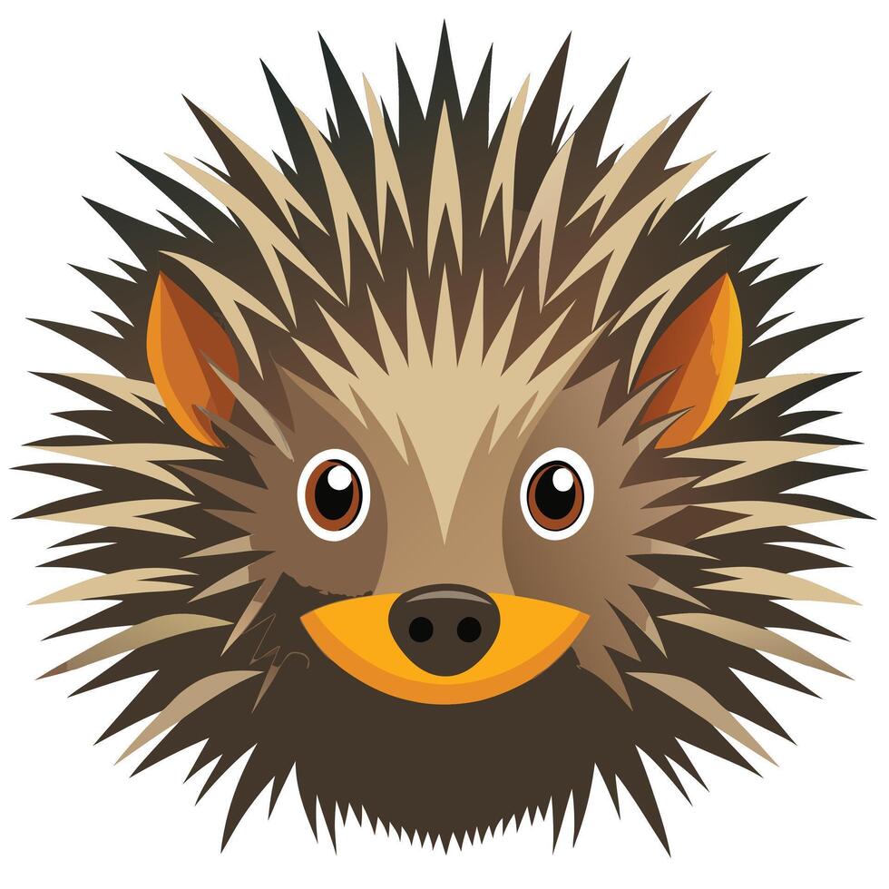 Cute Hedgehog Face Illustration vector