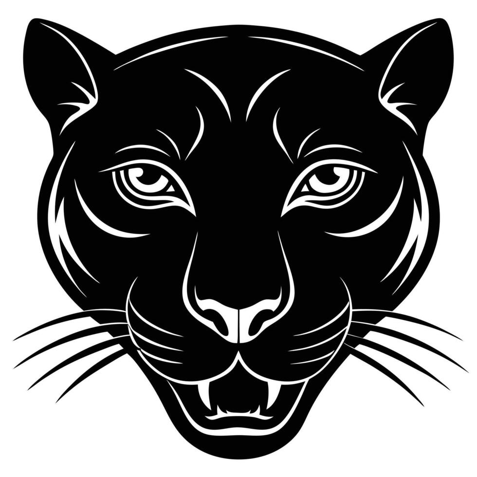 A black panther head on a white background vector