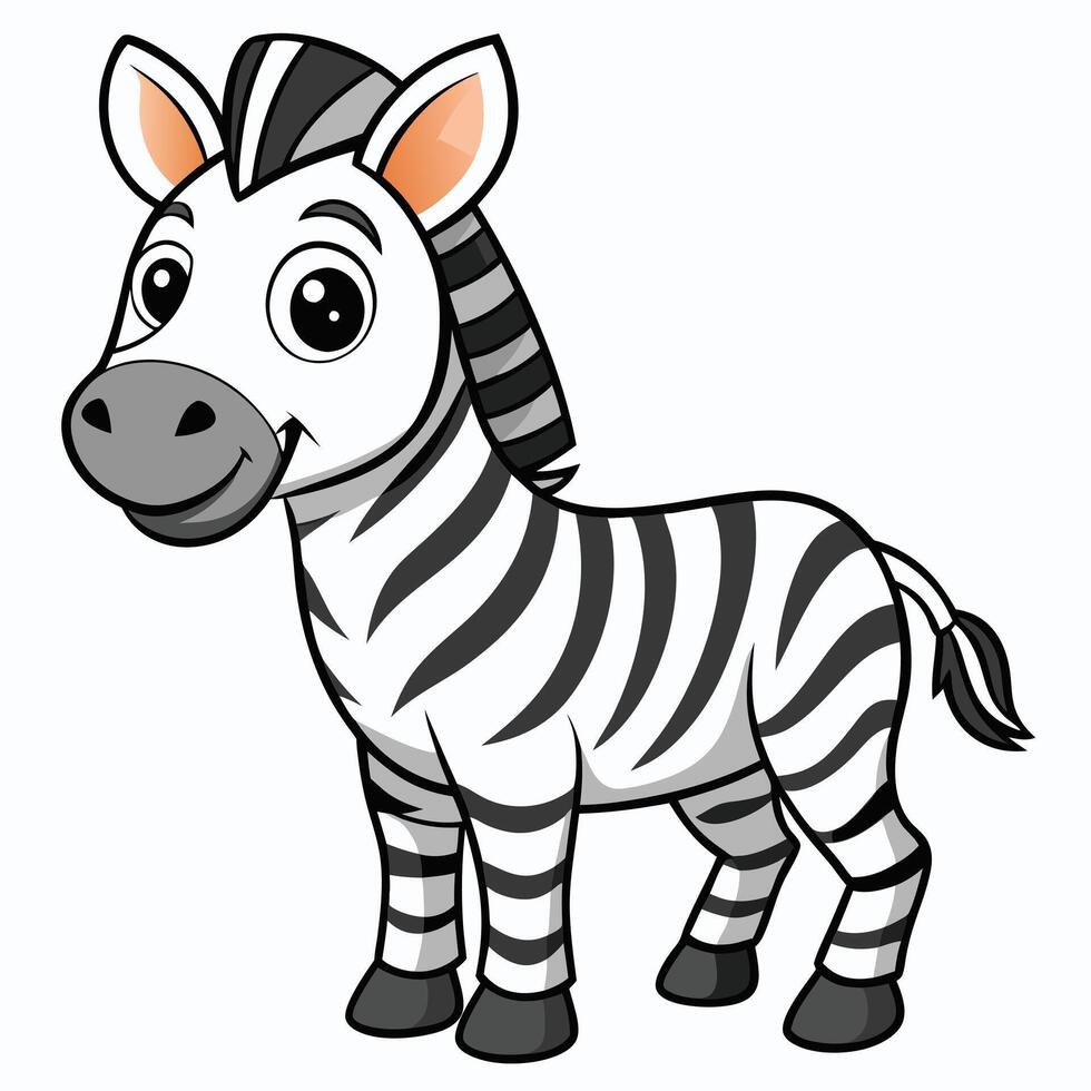 Cartoon Style Zebra vector