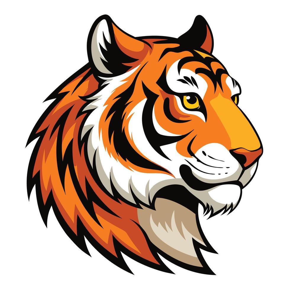Tiger Head Illustration Style vector