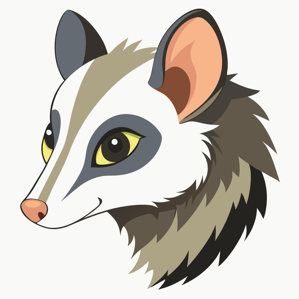 An illustration of a possum head vector