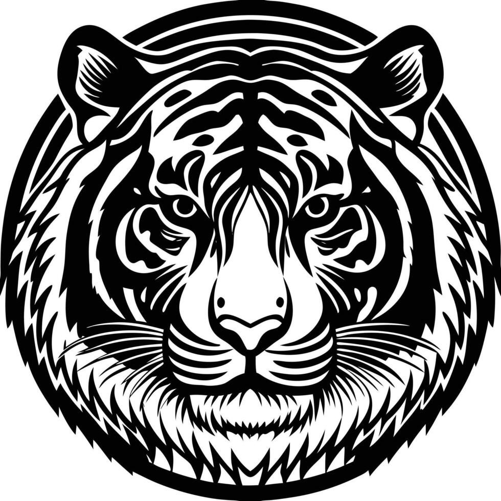 Stylized Tiger Head Illustration vector