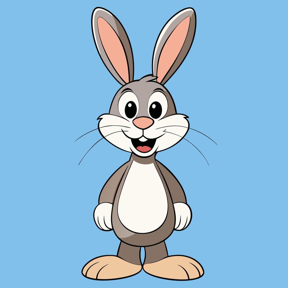 Happy Cartoon Rabbit Character vector